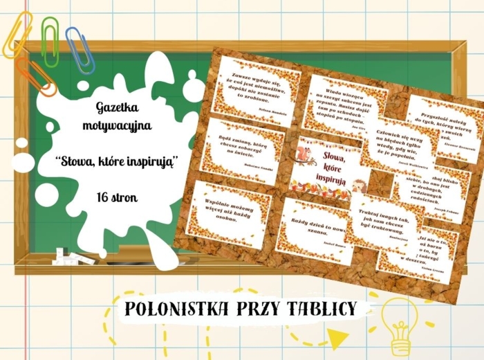 Motywująca/ motywacyjna gazetka całoroczna „Ściana Inspiracji” „Słowa, które inspirują"