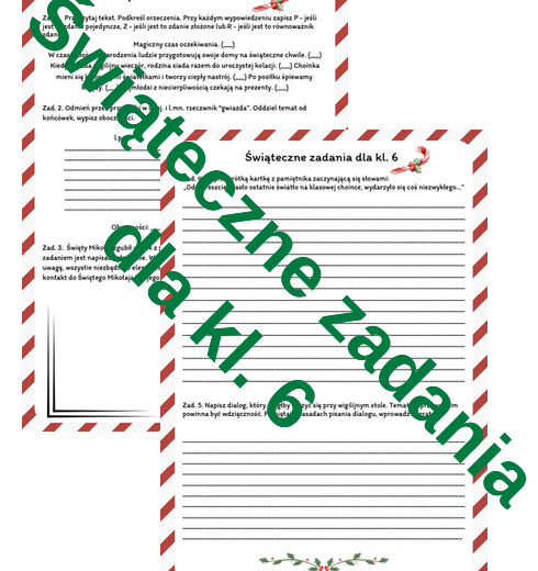 Pakiet kl. 4- 8 świąteczne zadania Boże Narodzenie