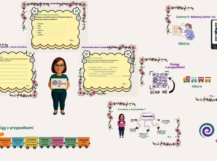 Rzeczownik w kl. IV-VI - scenariusze, karty pracy