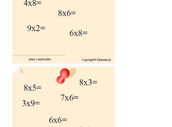 Aktywny trening tabliczki mnożenia