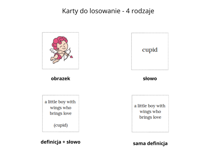 Valentine's Day Bingo Game - gra bingo walentynki - język angielski