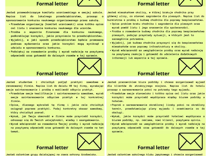 List formalny matura