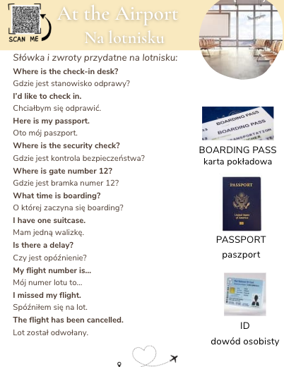 "English at the Airport - Angielski na lotnisku– Słówka, Dialogi i Ćwiczenia na poziomie A2-B1, do nauki w szkole i samodzielnie
