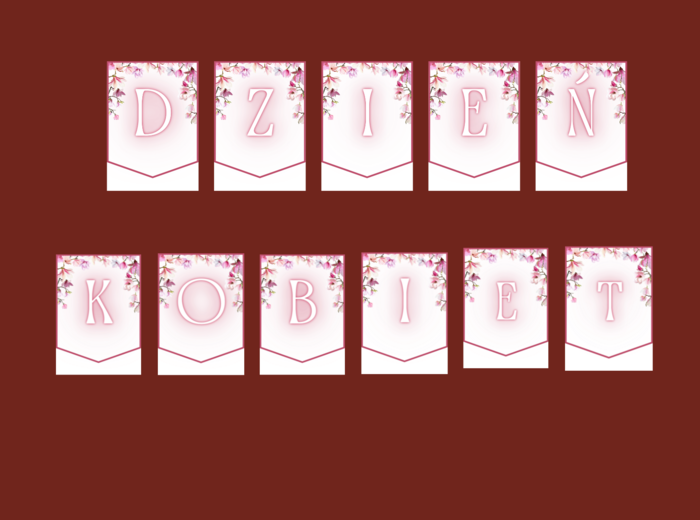 DZIEŃ KOBIET – girlanda – napis – gazetka – wersja 1