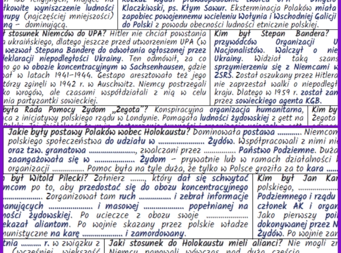 Obraz polskiego społeczeństwa w dobie okupacji niemieckiej i sowieckiej – notatki i karta pracy