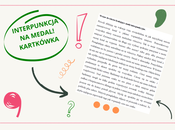 Interpunkcja na medal. Zestaw - teoria, praktyka, kartkówka