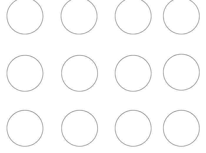 Kartka z 20 okręgami