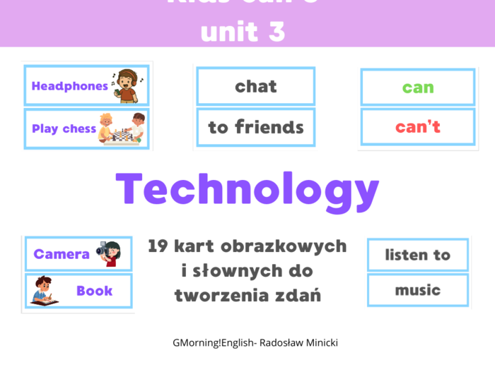 Karty obrazkowo słowne do Kids 3 unit 3 - Technology