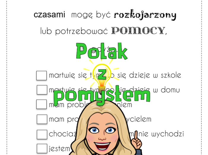 Czasami potrzebuję pomocy - karta
