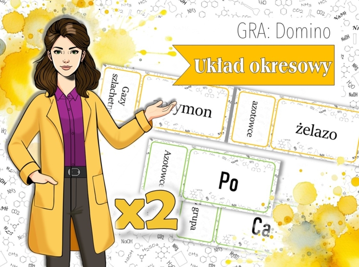 Klasa 7. Chemia. Budowa układu okresowego. Domino. ZESTAW