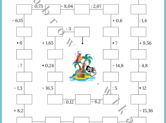Działania na ułamkach dziesiętnych - droga do skarbu