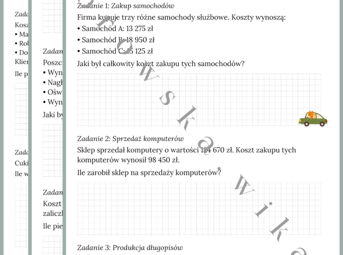 Działania pisemne - praktyczne zastosowanie