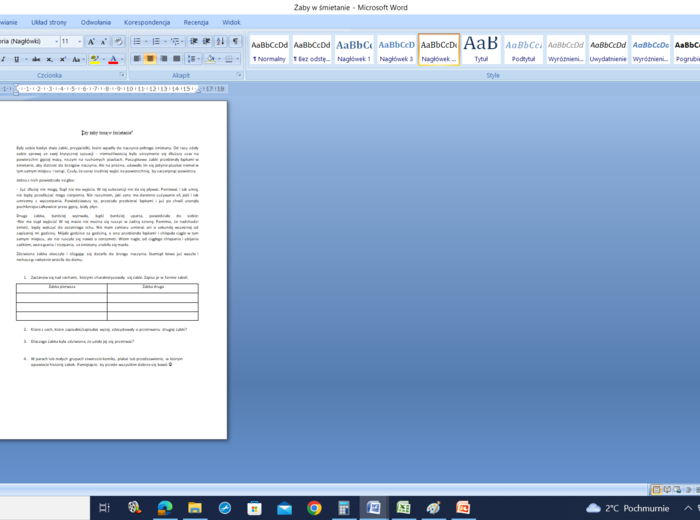 Żaby w śmietanie = bajka + karta pracy