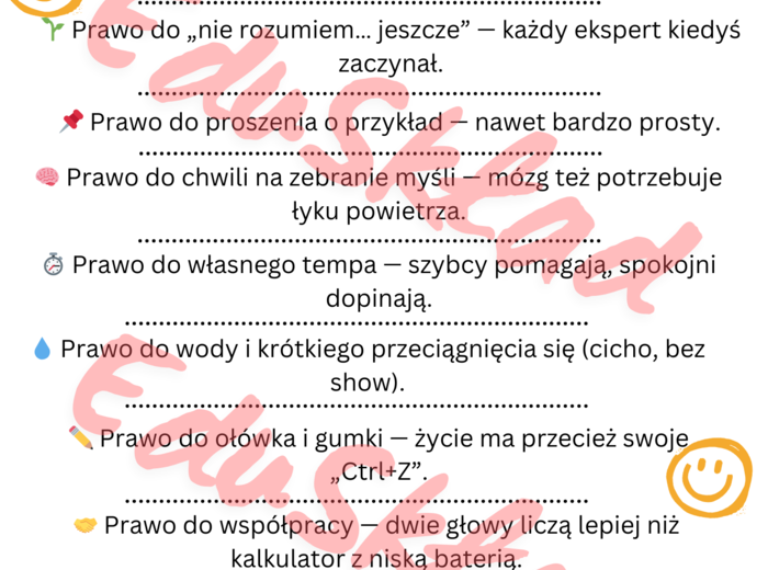 Plakat „Prawa Ucznia na lekcji”