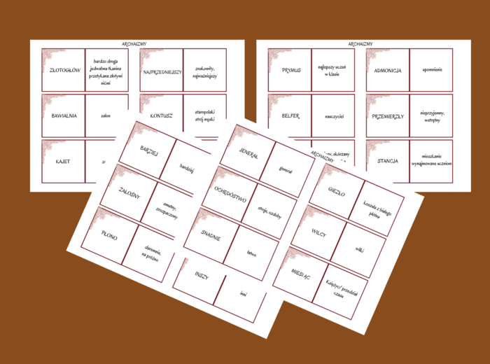 ARCHAIZMY - fiszki