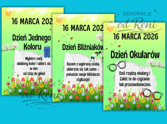 Odliczajmy do wiosny!-14 propozycji -  w 5 wariantach z różnymi datami (16.03 – 20.03)-ponad 100 stron!!!