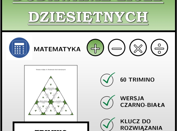 Trimino - Dodawanie liczb dziesiętnych | matematyka