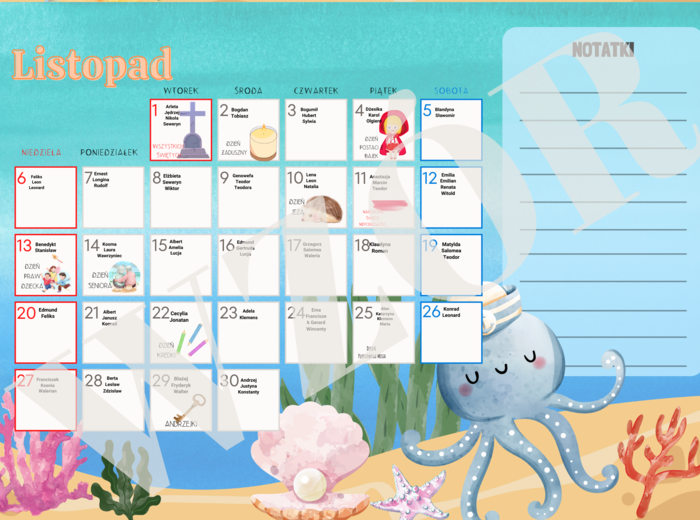 Kalendarz dni nietypowych - 2022/2023 syrenki