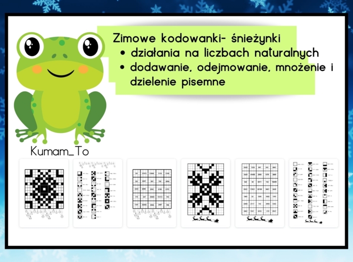 Działania pisemne- zimowe kodowanie