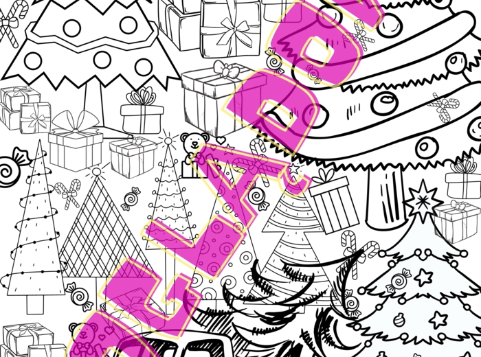 Kolorowanka XXL - zima, choinki