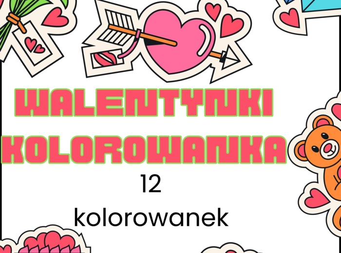 Walentynki kolorowanka