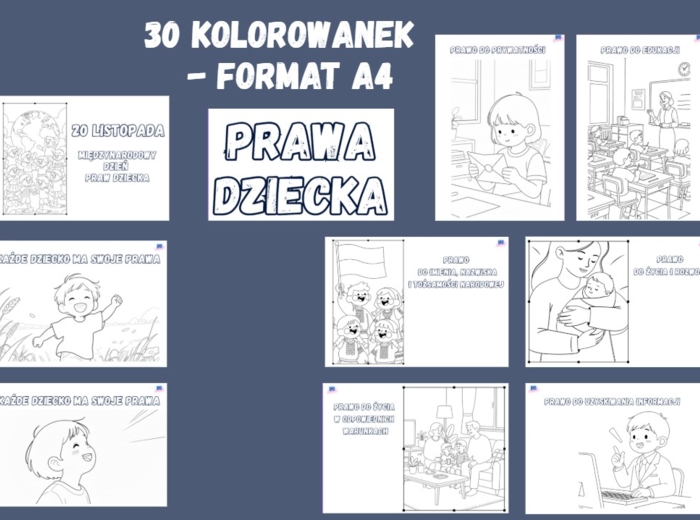Dzień Praw Dziecka - 30 kolorowanek A4