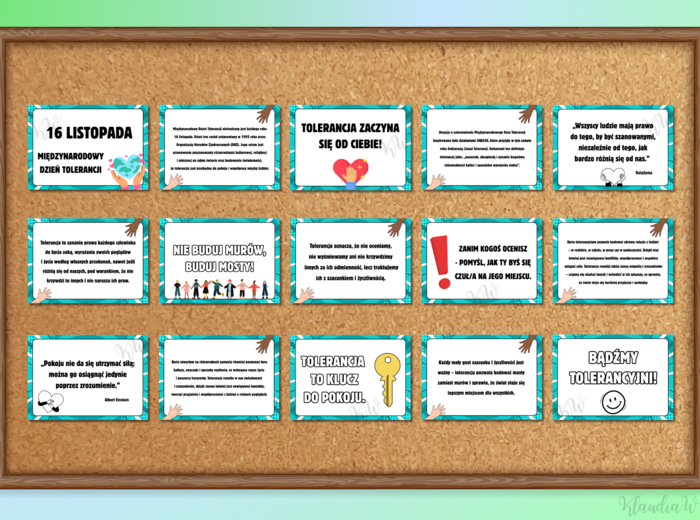 Międzynarodowy Dzień Tolerancji – gazetka szkolna (wersja 2)