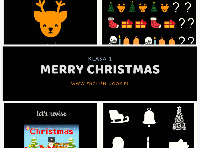 Merry Christmas - prezentacja świąteczna z ćwiczeniami na lekcję online / offline - REKOMENDOWANA DLA KLASY 1