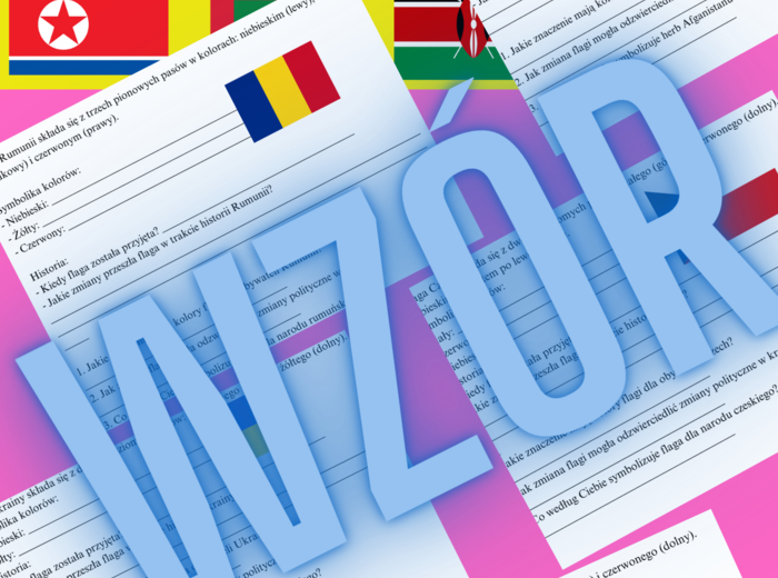 Zestawu 97 kart pracy - Flagi Państw