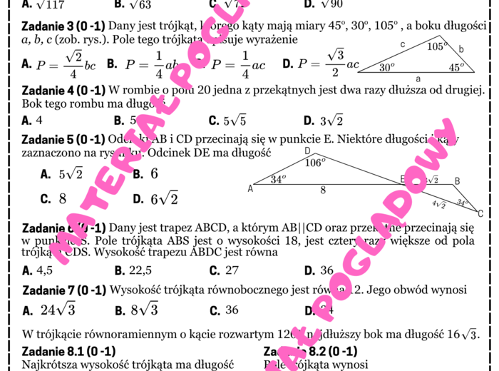 MINI MATURA - PLANIMETRIA cz.2 (pola i odcinki)