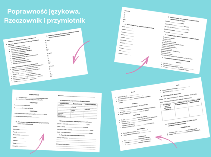 Rzeczownik i przymiotnik. Poprawność językowa