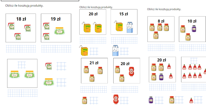 Mnożenie i dzielenie - oblicz ile kosztują dane produkty