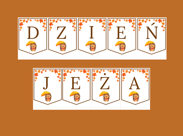 DZIEŃ JEŻA – biblioteka – świetlica – girlanda – gazetka – wersja 1