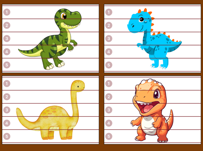 DZIEŃ DINOZAURA - puzzle – biblioteka – świetlica – przedszkole – 12 wersji