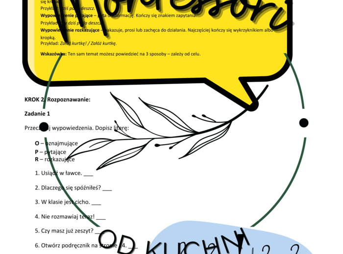 Wypowiedzenia: oznajmujące, pytające i rozkazujące – karta pracy krok po kroku