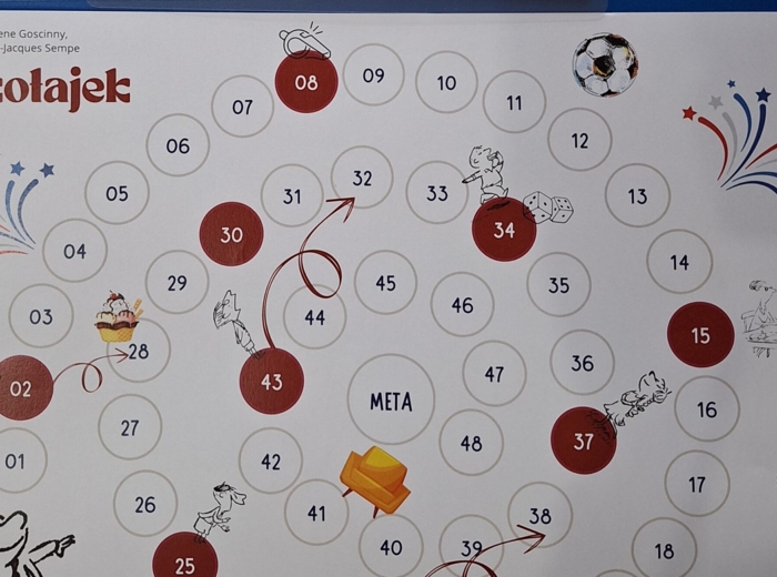 Mikołajek - gra planszowa, grywalizacja, test z lektury, klasa 4