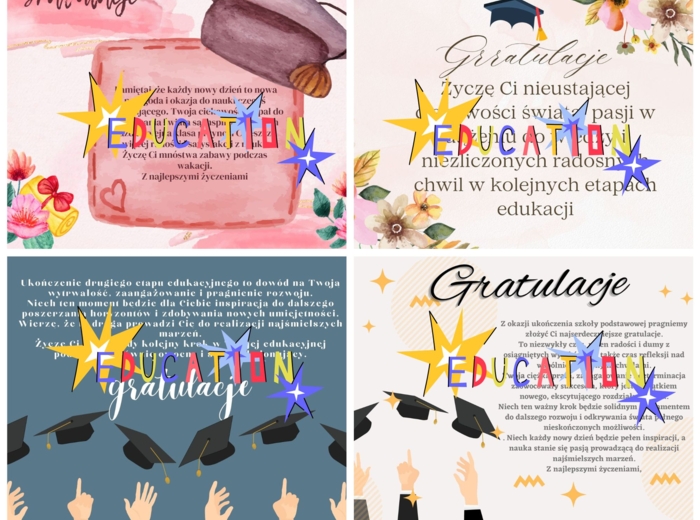Zakończenie roku szkolnego, sentencje gratulacyjne.