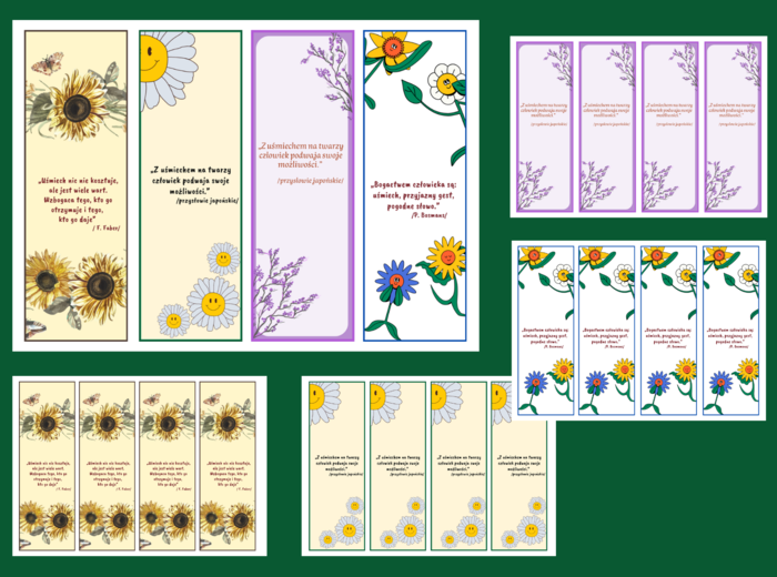 DZIEŃ ŻYCZLIWOŚCI I POZDROWIEŃ- Dzień Uśmiechu – cytaty – zakładki do książek – zakładka – wersja 3