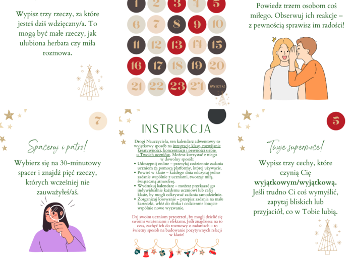 Kalendarz Adwentowy z zadaniami