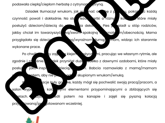 Kalendarz adwentowy - adwentowa ortografia