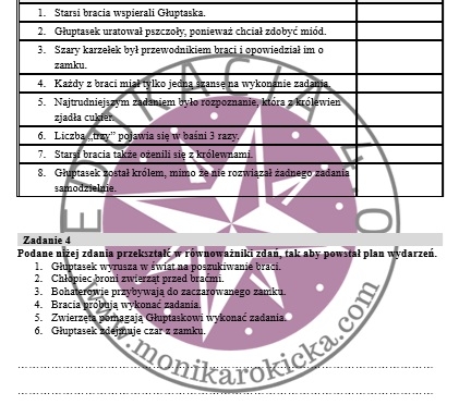 Karta pracy do baśni "Królowa pszczół" - Bracia Grimm