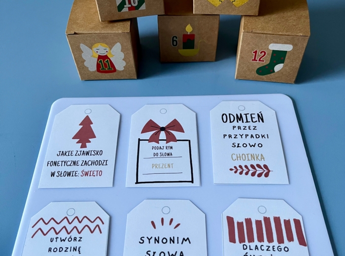 Kalendarz adwentowy - język polski - gramatyka i ortografia