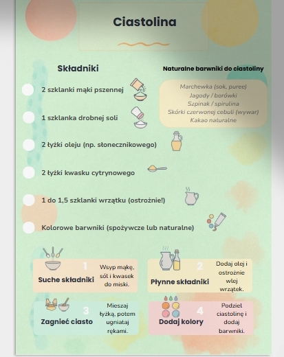 Zabawy sensoryczne: masa solna, ciastolina, kolorowy ryż.
