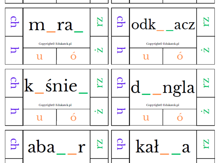 Klamerkowa ortografia - trudniejsze wyrazy