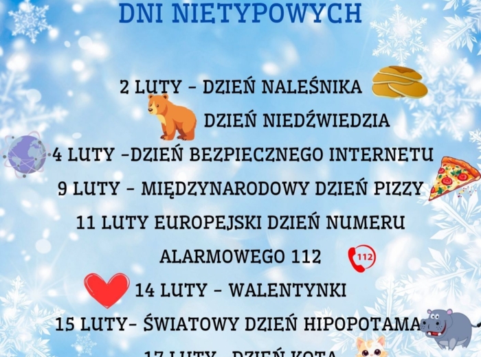 PAKIET MATERIAŁÓW NA LUTY WEDŁUG KALENDARZA ŚWIĄT I DNI NIETYPOWYCH.