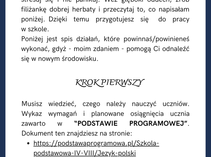 E-book "10 rad dla początkującego nauczyciela języka polskiego w szkole podstawowej" Pierwsza praca polonisty