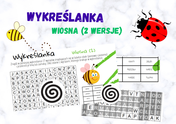Wykreślanka – WIOSNA w dwóch wersjach