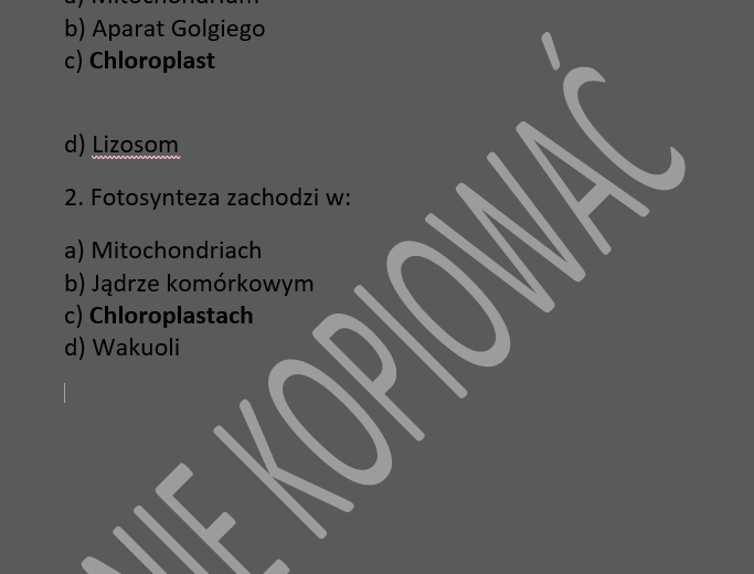 Test- biologia roślin