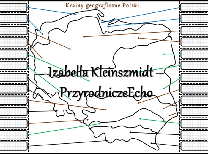 Notatka okienkowa/stacja zadaniowe/notatka interaktywna/notatka graficzna/karta pracy/sketchnotka „Krainy geograficzne na mapie Polski”, „Ukształtowanie powierzchni Polski” w pdf do SP. Geografia 7, dział „Środowisko przyrodnicze Polski”. Materiał wykona