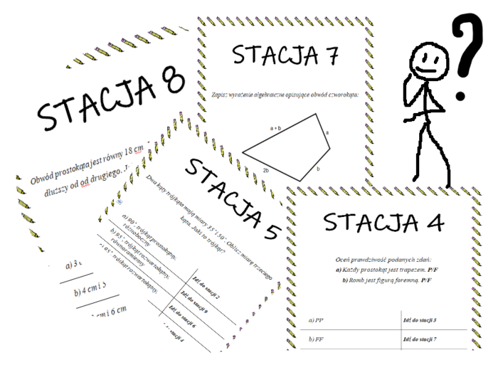 Własności figur płaskich – powtórzenie wiadomości (stacje zadaniowe)